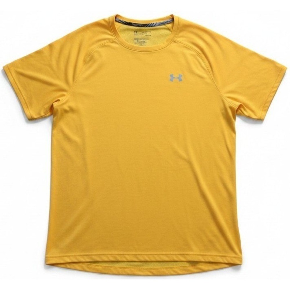 Under Armour HeatGear Mens XXL Yellow Fitted Short Sleeve Athletic Shirt